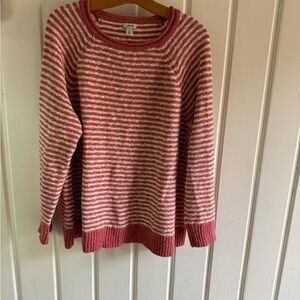 L.L. Bean Striped Sweater - Red and White